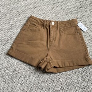 RSQ Brown Super High Rise Mom Jean Shorts